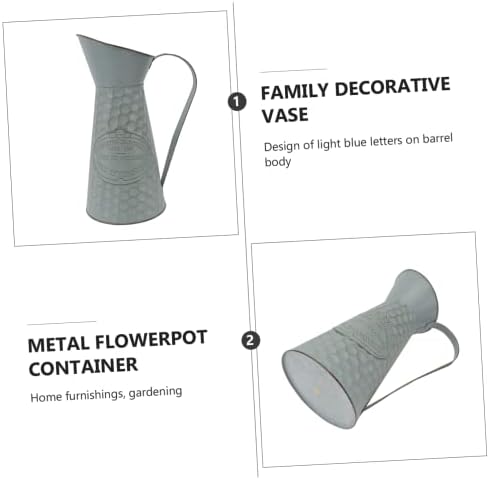 STOBAZA Antique Iron Flower Pot Decorative Vase for Home Decor Chic Style