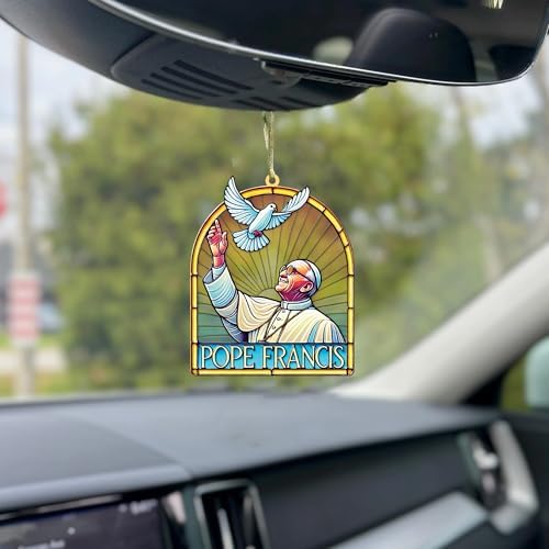 Pope Francis Memorial Suncatcher 5-Inch Acrylic Decoration