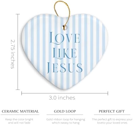 QIYUHOY Christmas Ornament Keepsake Sign Bible Verse Preppy Blue Striped Girly Hanging Decoration