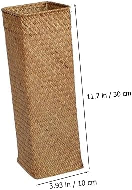 VINTORKY Woven Dried Flower Vase Rustic Tall Rattan Decorative Container