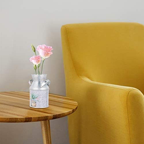 EXCEART 3pcs Shabby Chic Flower Vase Rustic Metal Jug Vintage Farmhouse Decor