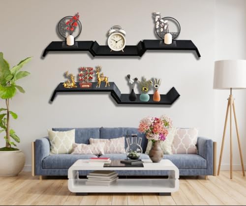 Black Floating Shelves for Wall Mounting