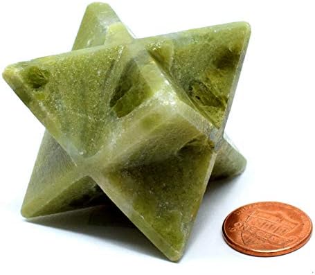 25 Inch Green Vesuvianite 8 Point Merkaba Star Natural Crystal