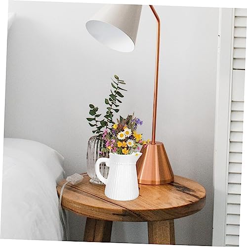 STOBAZA White Kettle Shape Ceramic Flower Vase