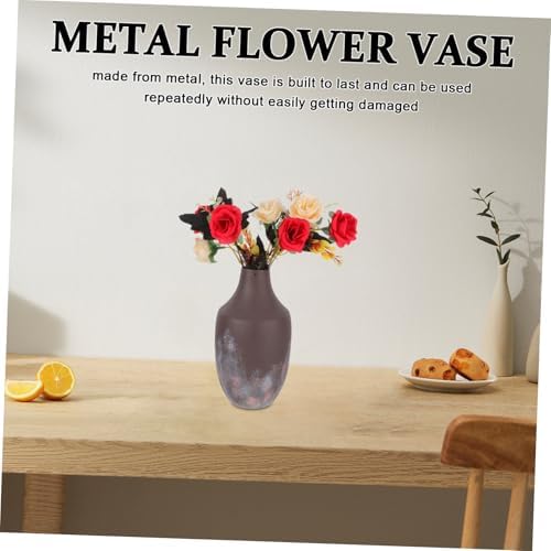 Vintage Metal Flower Vase Decorative Tabletop for Home