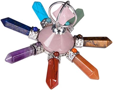 Rockcloud 7 Chakra Crystal Energy Generator with Rose Quartz