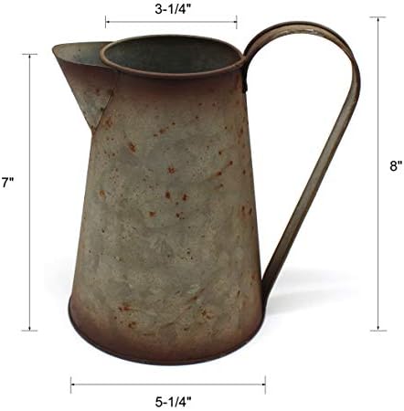 7 Inch Galvanized Metal Milk Pitcher Vase
