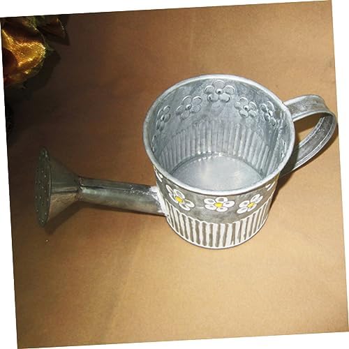 VINTORKY Iron Watering Pot Shape Flower Vase for Home Decor