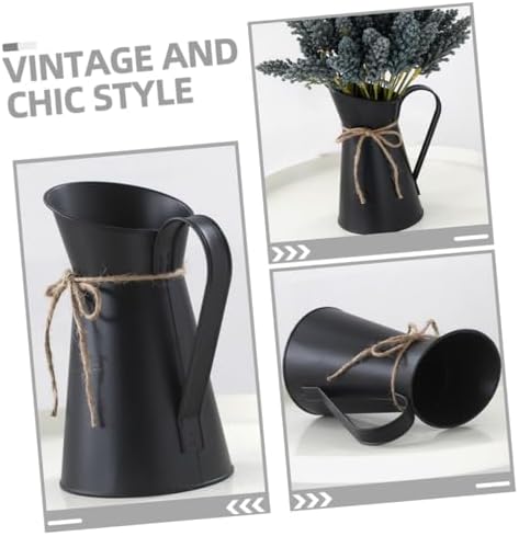 VINTORKY Rustic Metal Flower Vase for Vintage Home Decor