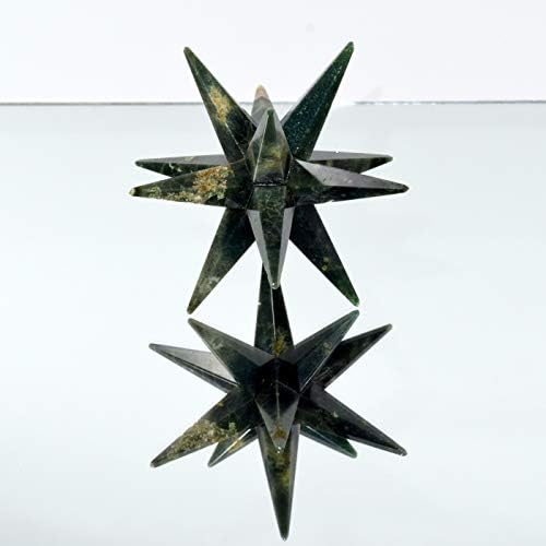 Ocean Jasper 12 Point Star with Clear Quartz Cabochon