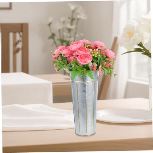 Vintage Iron Flower Arrangement Vase Rustic Decor