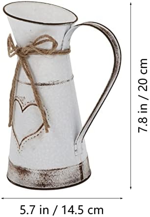 DECHOUS White Rustic Metal Vintage Flower Vase