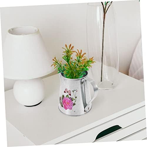 Rustic Metal Flower Bucket Vintage Iron Vase for Home Decor