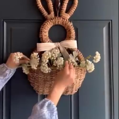 Easter Bunny Basket Wall Hanging Decor