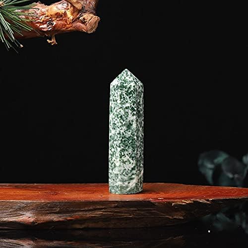 AtkitS Natural Gem Hexagonal Column Rose Quartz Energy Crystal Therapy Rod