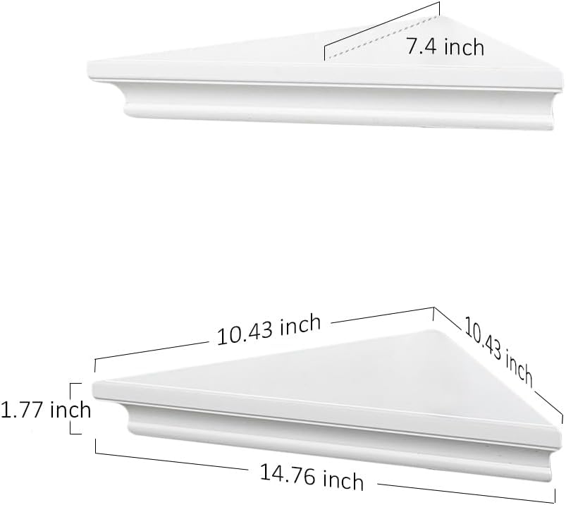 AHDECOR White Corner Shelves Set of 2