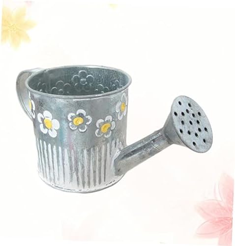 VINTORKY Iron Watering Pot Shape Flower Vase for Home Decor