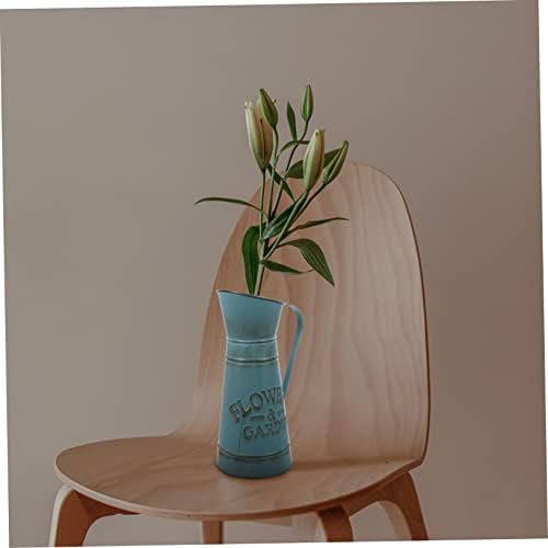 Boho Blue Retro Iron Pot Flower Vase for Home Decor