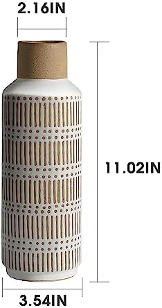 Rustic Ceramic Vase 1102 Inch Farmhouse Style Decor