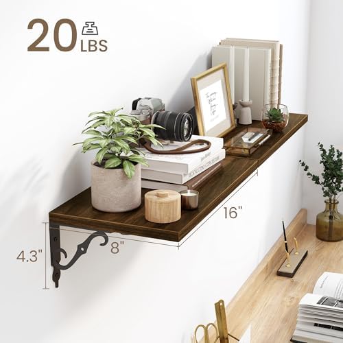 Fun Memories 16 Inch Deep Floating Shelves Set of 2
