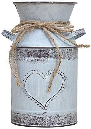Soyizom Rustic Galvanized Milk Jug Vase