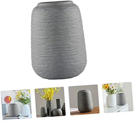 Nordic Style Ribbed Ceramic Flower Vase for Modern Decor