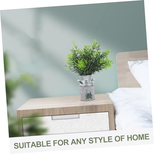 STOBAZA 2pcs Vintage Rustic Iron Flower Vases with Handles