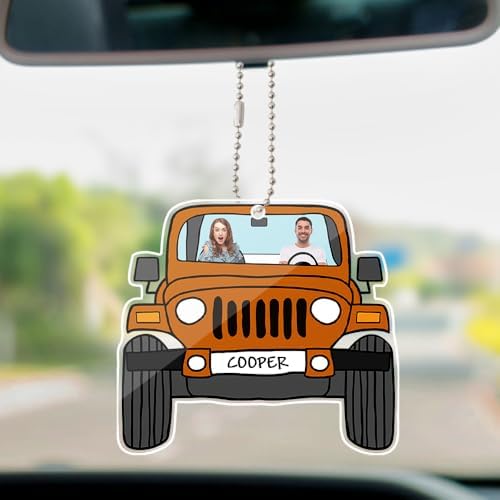 Custom Photo Car Hanging Ornament - Double Side Personalized Design