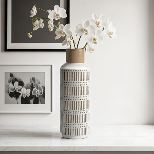 Rustic Ceramic Vase 1102 Inch Farmhouse Style Decor