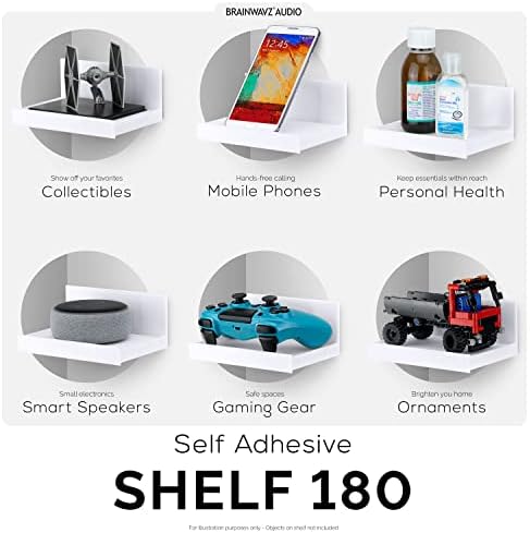 Brainwavz 54 Inch Adhesive Floating Shelf for Speakers Books Plants Cameras Toys Decor