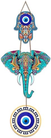 GoldenGrace Elephant Evil Eye Wall Hanging Decor
