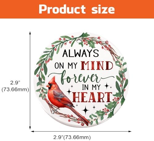 Memorial Ornament with Heartfelt Message - Christmas Red Cardinal Decor