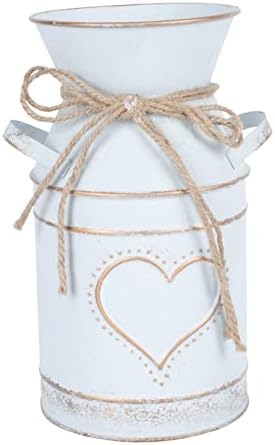 Vintage Galvanized Flower Vase Rustic Decorative Pot