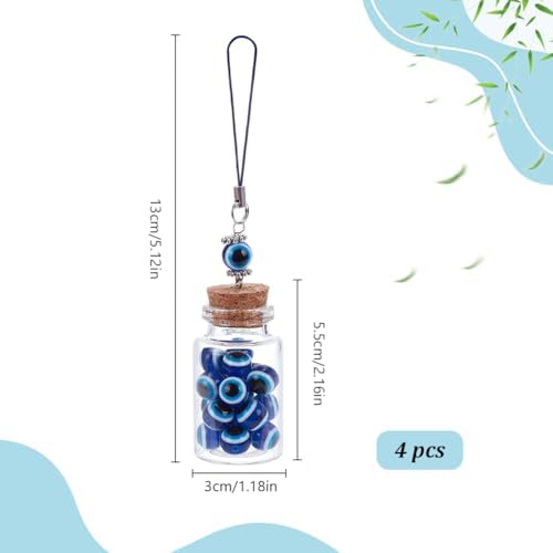 WEBEEDY 4 Pcs Lucky Blue Evil Eye Charm for Car and Home Decoration