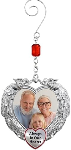 Memorial Christmas Angel Wing Photo Ornament - Always in Our Hearts