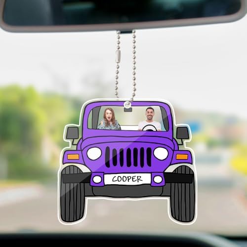 Custom Photo Car Hanging Ornament - Double Side Personalized Design