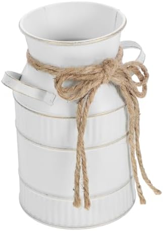 VINTORKY Breast Milk Pitcher Vase Vintage Iron Flower Holder Decorative Metal Vase