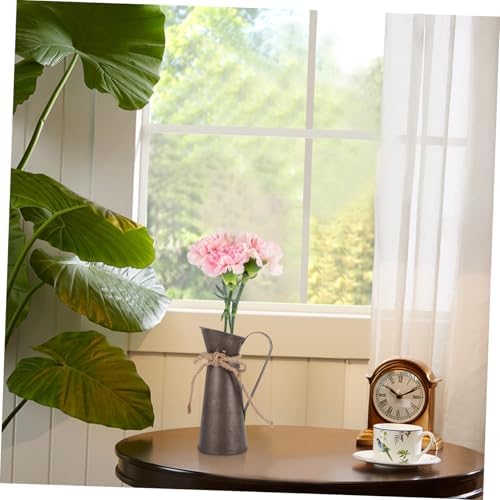 VINTORKY Metal Flower Container Vintage Pitcher Vase