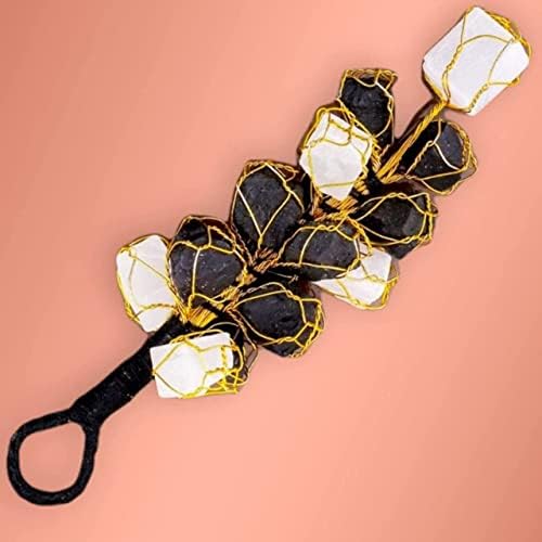 FIRSTRAY Natural Black Tourmaline and Selenite Hanging Ornament