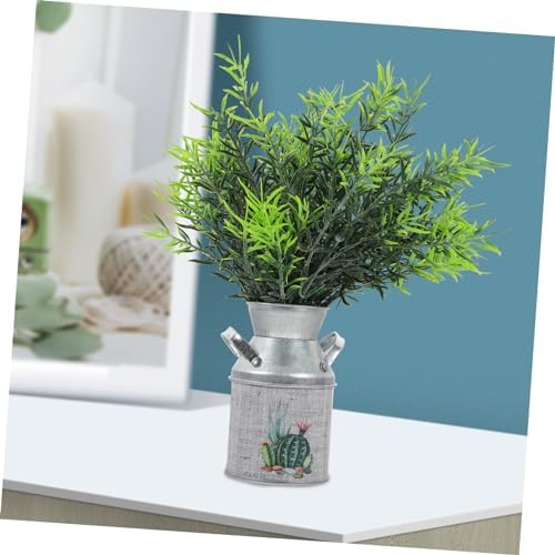 2Pcs Rustic Flower Vase Vintage Metal Plant Pot for Farmhouse Decor