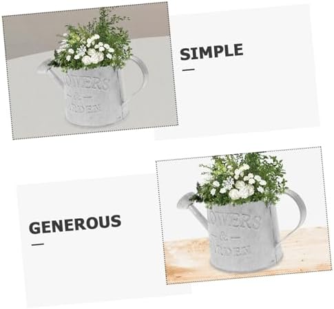 3pcs Vintage Galvanized Metal Flower Vase Watering Can Plant Holder