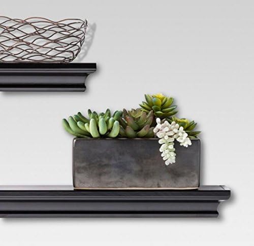 AHDECOR Black Floating Shelves Set of 2