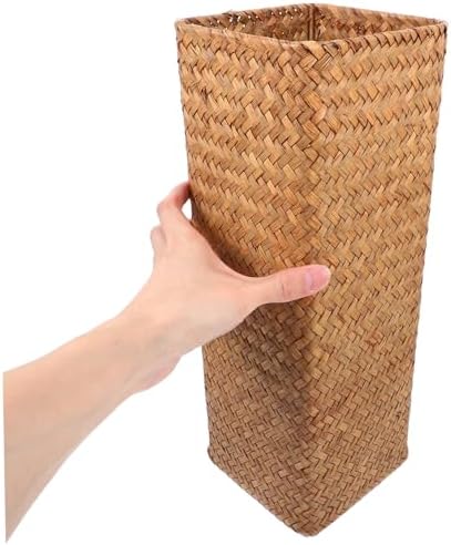 Vintage Woven Flower Vase Natural Seagrass Decorative Pot for Home Centerpieces