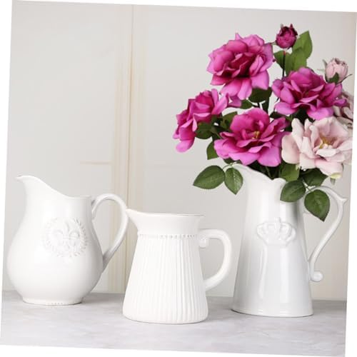 STOBAZA Elegant Ceramic Relief Milk Jug Vase