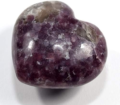 48mm Lavender Lepidolite Heart with Acrylic Stand