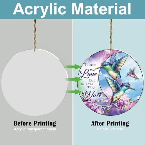 Hummingbird Memorial Christmas Ornament 2024 Sympathy Gift for Loss of Loved One Loving Memorial Decor