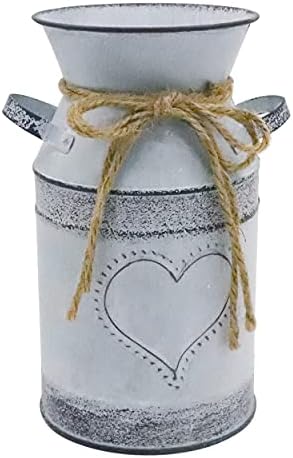 Soyizom Rustic Galvanized Milk Can Decor Vase