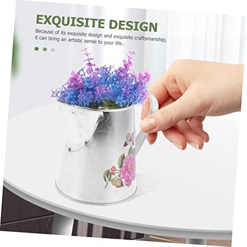 Rustic Metal Flower Bucket Vintage Iron Vase for Home Decor