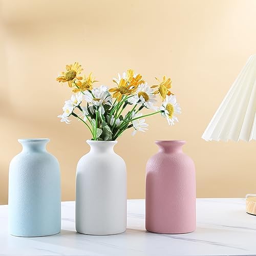 Small Size Light Blue Ceramic Vase for Home and Wedding Dcor