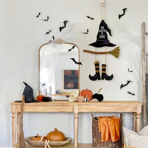 MelonBoat Halloween Witch Door Decor Wreath